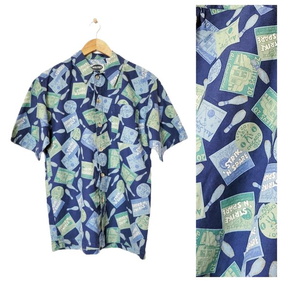 Bugle Boy Other - !!SOLD!! Bugle Boy Vintage Bowling Strike n Spare Short Sleeve Button Up Shirt